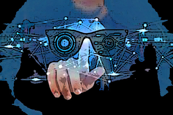 Developer touching an XR cloud hologram